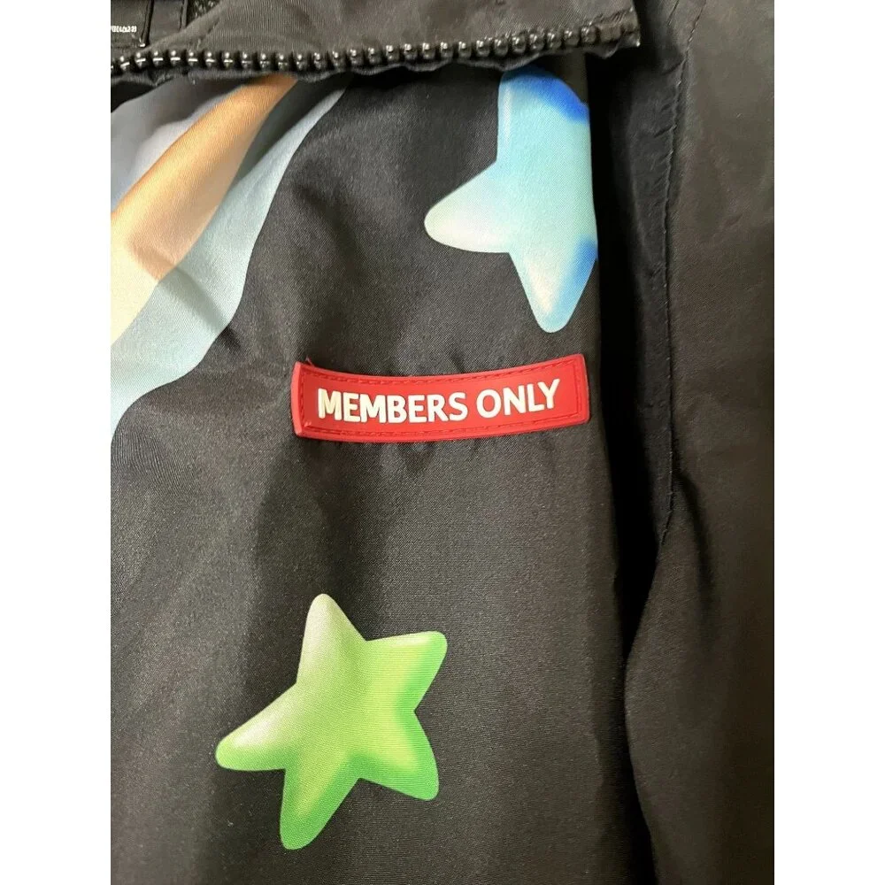 Members Only Looney Tunes Space Jam All Over Print Windbreaker Medium NWOT - Picture 7 of 16